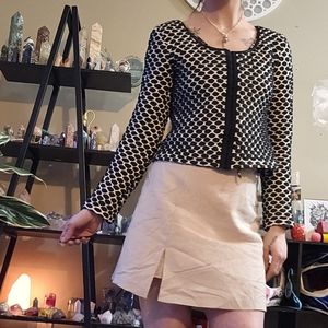 Joseph Ribkoff Sz 8 - 10 Black White Stretch Jersey Cardigan Top Shirt Blouse